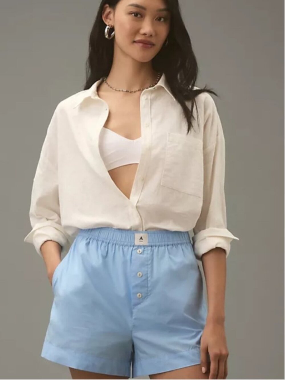 NWT Anthropologie Wren Boxer Shorts in Wedgewood Blue